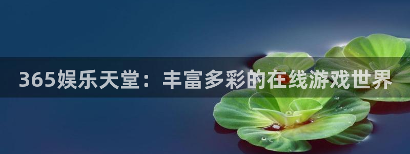天辰娱乐是什么平台：365娱乐天堂：丰富多彩的在线游戏世界